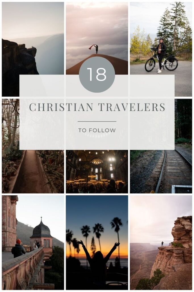 18 christian travelers to follow pinterest graphic